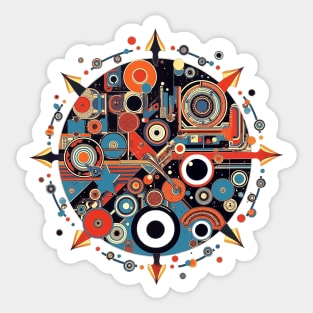 Abstract Steampunk Nebula Navigating the Unknown Sticker